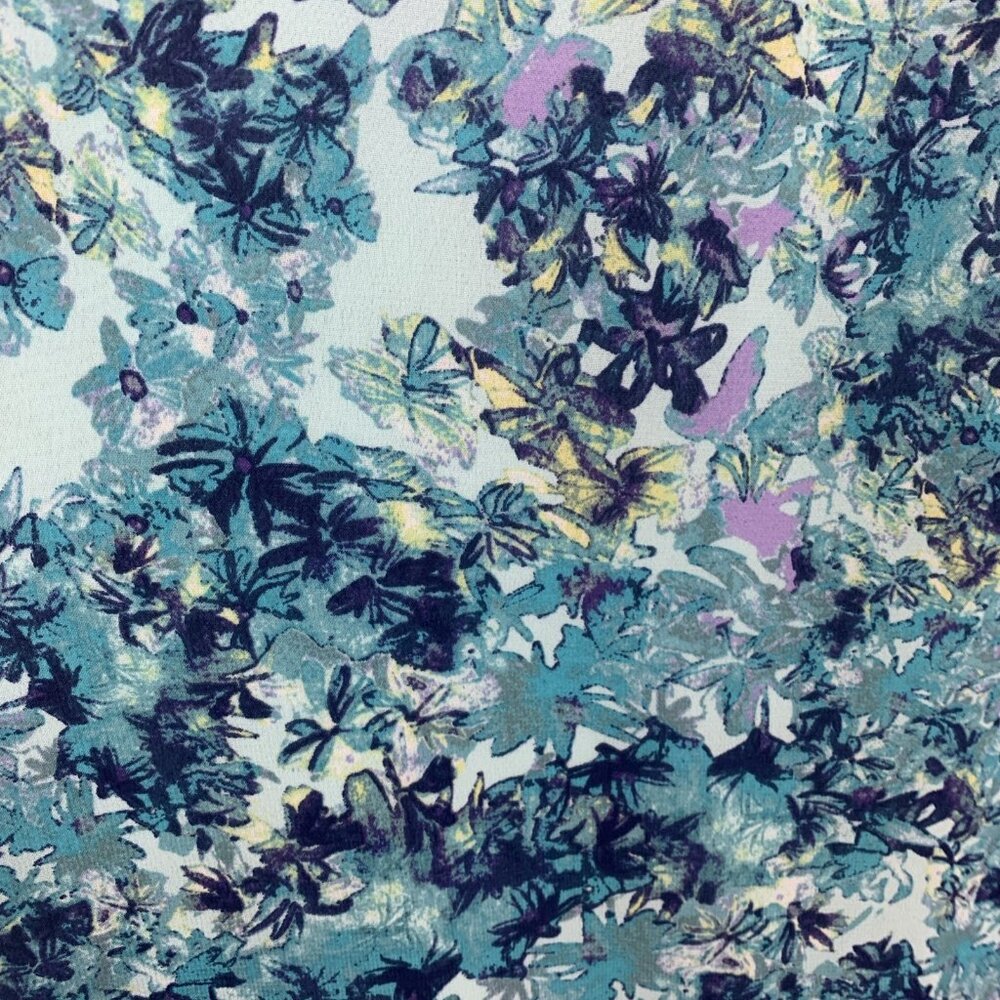 Coldwater Creek Womens L 14 Sleeveless Blouse Floral Blue Work Office Career - Picture 6 of 12